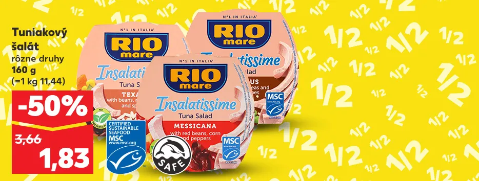 Tuniakový šalát, rôzne druhy, 160 g, 1.83 €