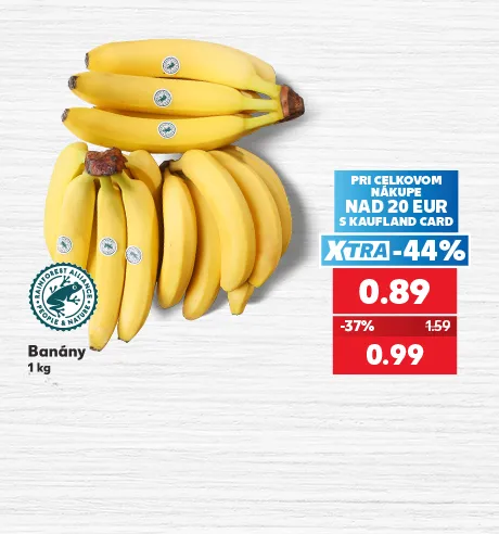Banány, 1 kg, 0.89 €