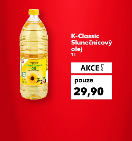 Slunečnicový olej, akce pouze za 29,90 Kč