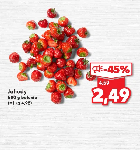 Jahody, 500 g balenie, 2.49 €