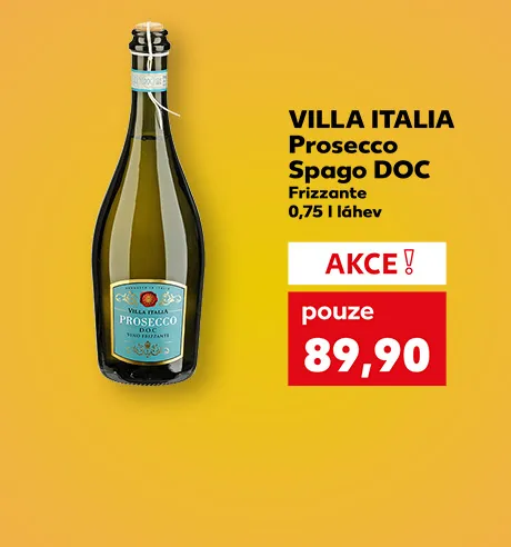 Villa Italia Prosecco Spago, Frizzante, 0,75 L láhev, pouze za 89,90 Kč