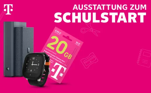 Ausstattung zum Schulstart. Telekom. Jetzt entdecken