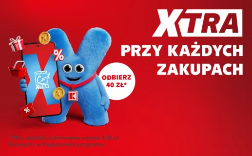 Xtra przy kazdych zakupach. odbierz 40 zl. Min. wartość zamówienia wynosi 400 zł. Szczegóły w Regulaminie programu. Sprawdź teraz