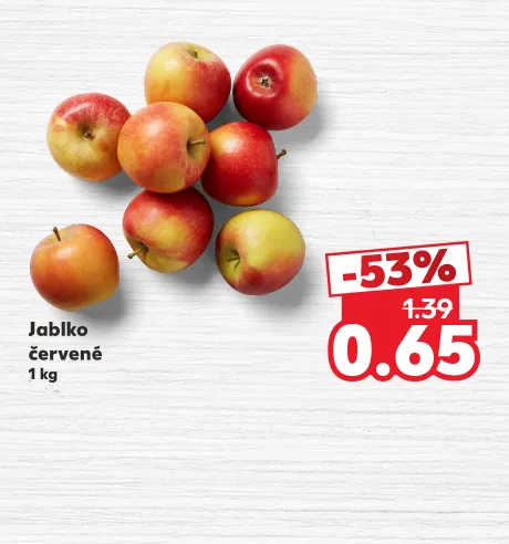 Jablko červené, 1 kg, 0,65 €