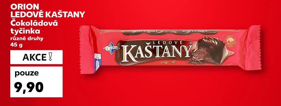 ORION LEDOVÉ KAŠTANY Čokoládová tyčinky, různé druhy 45 g, akce pouze 9,90 Kč