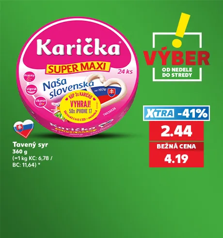 Tavený syr, 360 g, 2.44 €