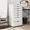 vidaXL Armadio a rotelle con cassetti MOSS Bianco in legno Anteprima dell’immagine prodotto 2
