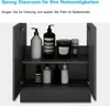 A bathroom cabinet with shelves displaying various toiletries and a candle. Produktbild-Vorschau