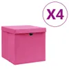vidaXL Scatole con coperchio 4 pezzi 28x28x28 cm Rosa Anteprima dell’immagine prodotto 6
