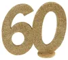 60. Geburtstag gold glitzer Tischdekoration 11x 10 cm Zahl Produktbild-Vorschau 1