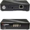 Two views of a black satellite receiver box. Produktbild-Vorschau