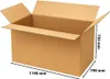 An open, empty cardboard box with dimensions indicated. Podgląd zdjęcia produktu