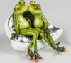 Lustige Frösche Figur Frosch Froschpaar auf Couch  Poly 13 Produktbild-Vorschau 2