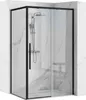 A modern shower cabin with a black frame and marble-effect walls. Produktbild-Vorschau