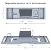 Badewannenablage,Badewannentablett Badewannenbrett Bambus Produktbild-Vorschau 7