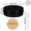 A product shot of black aluminum tins with measurement indicators and a small spatula. Produktbild-Vorschau