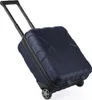 A dark blue carry-on suitcase with a telescopic handle extended, shown at an angle on a white background. Anteprima dell’immagine prodotto