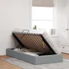 Aufbewahrungsbett mit Kopfteil Hellgrau 90 x 190 cm Stoff Produktbild-Vorschau 4