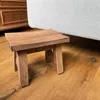 LS-LebenStil Vintage Teak Holz Fuß-Hocker Braun 28cm Produktbild-Vorschau 6