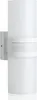 A white cylindrical outdoor wall light with a motion sensor. Produktbild-Vorschau