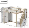 Letto a soppalco Merax 90x200 cm con armadio, letto a Anteprima dell’immagine prodotto 5