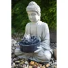 HEISSNER Teichfigur Buddha Grau 37x31x50 cm Produktbild-Vorschau 2