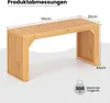COSTWAY Bambusová lavica, lavica do jedálne pre 2 osoby bez Náhľad obrázku produktu 3