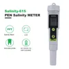 A digital salinity meter pen with feature icons and text. Podgląd zdjęcia produktu