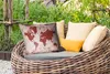MuchoWow® Outdoor Kissen - Weltkarte - Blumen - Rot - 50x30 Produktbild-Vorschau 3