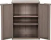 Gartenschrank Braun 65x45x88 cm PP Holz-Optik Produktbild-Vorschau 4