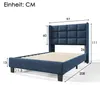 Letto imbottito Zubaliya, singolo - 90x200 cm, blu - Anteprima dell’immagine prodotto 2