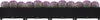 A row of black planters filled with purple plants on a white background. Náhled obrázku produktu