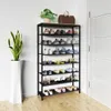 Metall Holz Schuhregal 7 Fächer Taliro Produktbild-Vorschau 5