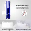 Weißer und blauer magnetischer Fensterreiniger mit Sicherungsseil und ergonomischem Griff, gezeigt mit Text, der Funktionen hervorhebt Náhľad obrázku produktu