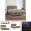 The Living Store Boxspringbett mit Matratze & LED Taupe Produktbild-Vorschau 1