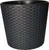 KOTARBAU® Blumentopf Ø 250x224mm Rattandesign Rund mit Produktbild-Vorschau 1