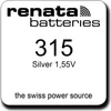 RENATA Batteria a bottone 315, 23 mAh, ossido d'argento Anteprima dell’immagine prodotto 2