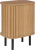 A light brown wooden nightstand with black legs is shown against a white background. Náhľad obrázku produktu