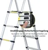 Aluminiowa drabina teleskopowa Izrielar 2.0M srebrna, Podgląd zdjęcia produktu 4