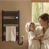 EMKE Scaldasalviette elettrico 1200x400 mm, 450W nero con Anteprima dell’immagine prodotto 5
