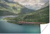 MuchoWow® Poster Ein Zug entlang des blauen Wassers 90x60 Produktbild-Vorschau 1