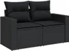 vidaXL 7-tlg. Garten-Sofagarnitur mit Kissen Schwarz Poly Produktbild-Vorschau 5