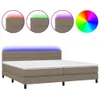 vidaXL Boxspringbett mit Matratze & LED Taupe 200x200 cm Produktbild-Vorschau 1