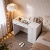 Toaletný stolík VANITII so sklenenou doskou a LED Náhľad obrázku produktu 2