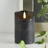 Świeca Led woskowa pieńkowa FLAMME RUSTIC czarna 12,5cm Podgląd zdjęcia produktu 1