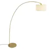 Lampada ad arco moderna in ottone con paralume beige Anteprima dell’immagine prodotto 6