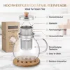 Teekanne aus Glas mit Edelstahl-Sieb Unterteller Dobin – Produktbild-Vorschau 5