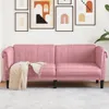 2-Sitzer Sofa Samt Rosa 182 x 77 x 74 cm Produktbild-Vorschau 2