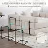 A modular sofa with attached side pockets and metal frames placed in front of it, on a rug. Anteprima dell’immagine prodotto