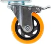A single caster wheel with a brake, shown from the side against a white background. Anteprima dell’immagine prodotto